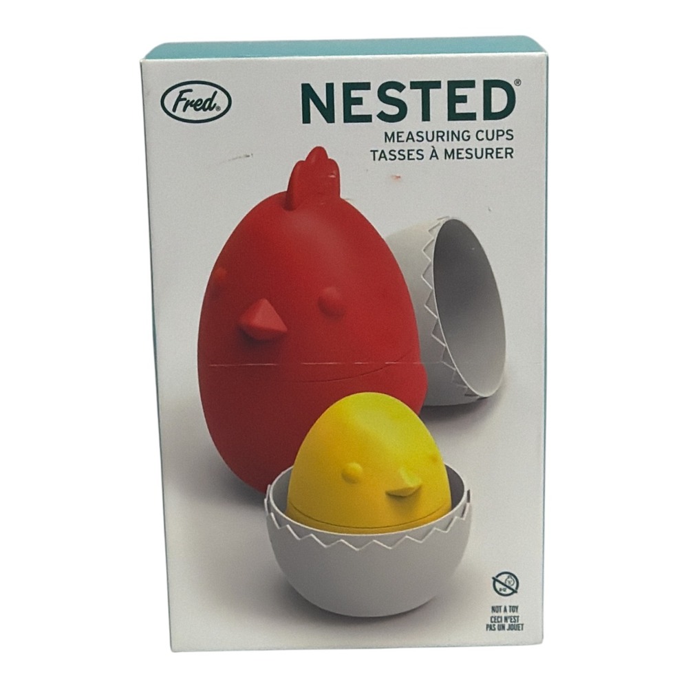 Fred Measuring Cups set Chicken & Egg NIB Nesting